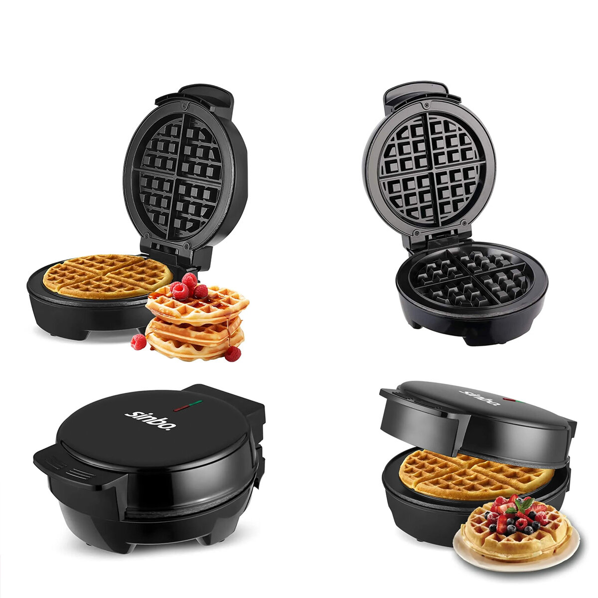 SİNBO SSM-2589 ( DÖKÜM ) BELÇİKA WAFFLE MAKİNESİ ( ELEKTRİKLİ ) ( 4 WAFFLE ) ( YAPIŞMAZ YÜZEY ) ( 1000W )*6
