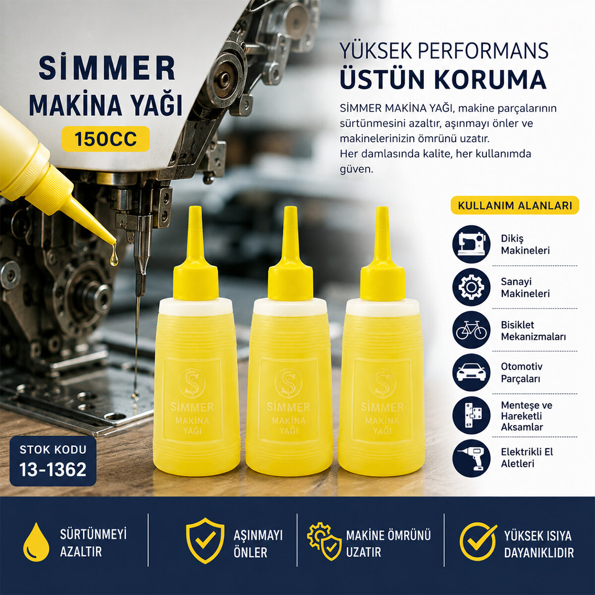SİMMER MAKİNE YAĞI ( 150CC )*12X12
