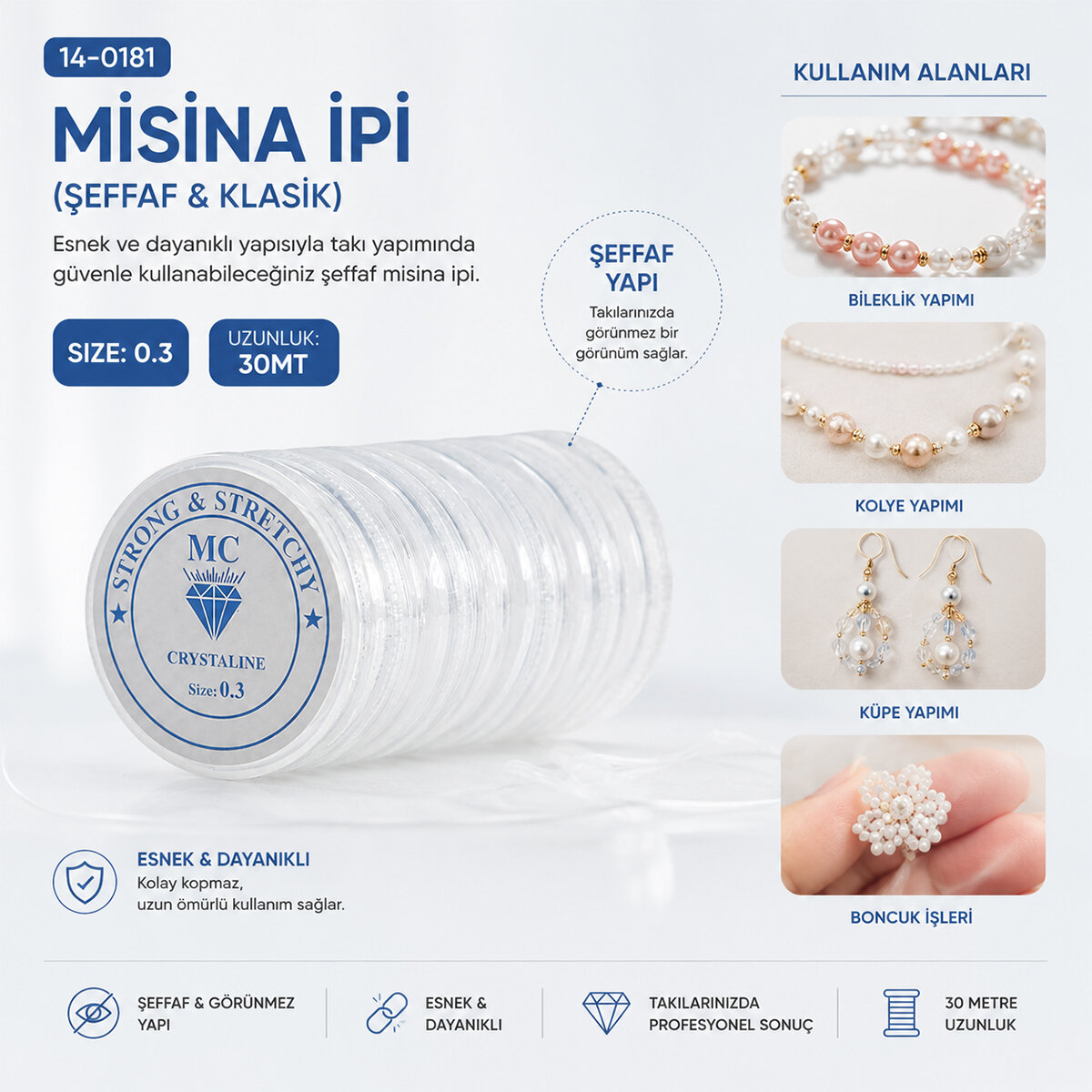 MİNA CARİN MC-147 ( SİZE:0.3 & 30MT ) ( ŞEFFAF & KLASİK ) MİSİNA İPİ*10X100 MİNA CARİN MC-147 ( SİZE:0.3 & 30MT ) ( ŞEFFAF & KLASİK ) MİSİNA İPİ*10X100