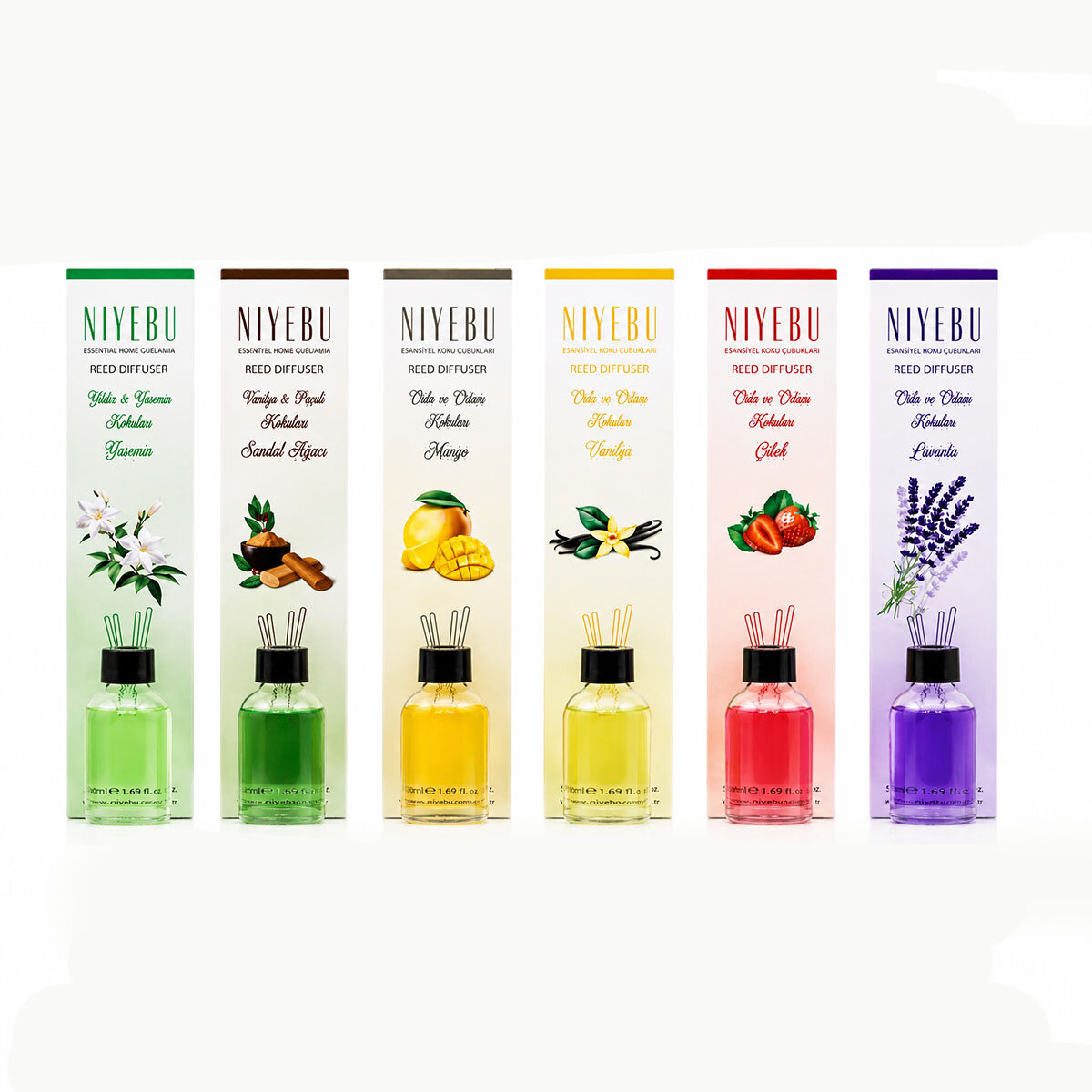 NİYEBU ( 50ML ) ( 3-ÇUBUKLU ) ORTAM & BAMBU KOKUSU ( CAM ŞİŞE ) ( MİX KOKU)*24X1 NİYEBU ( 50ML ) ( 3-ÇUBUKLU ) ORTAM & BAMBU KOKUSU ( CAM ŞİŞE ) ( MİX KOKU)*24X1
