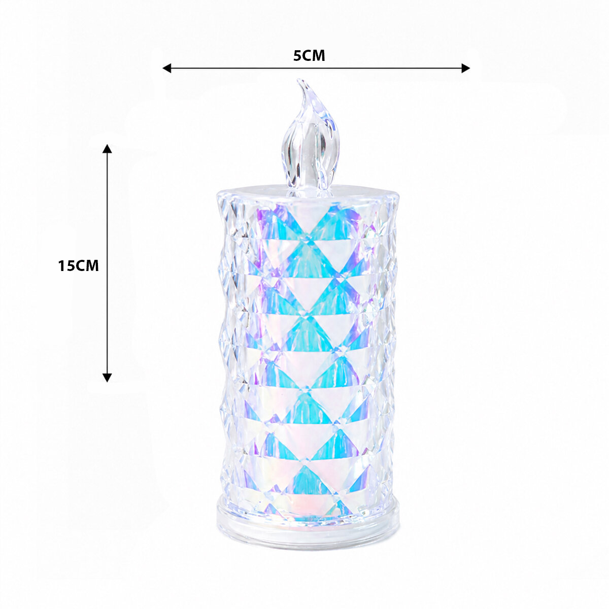 LED CANDLE KAMP YAKUT-13637 ( BÜYÜK BOY= ÇAP:5CM & Y: 16CM ) ( PİLLİ ) LED MUM ( MİKA KRİSTAL PLASTİK )*12X20