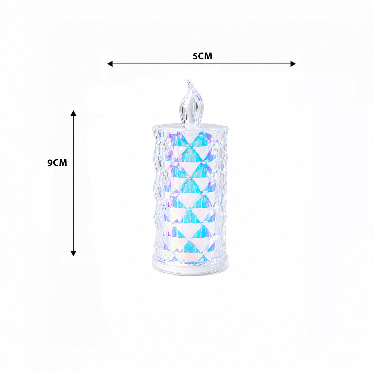 LED CANDLE KAMP YAKUT-13635 ( KÜÇÜK BOY= ÇAP:5CM & Y: 9CM ) ( PİLLİ ) LED MUM ( MİKA KRİSTAL PLASTİK )*12X40