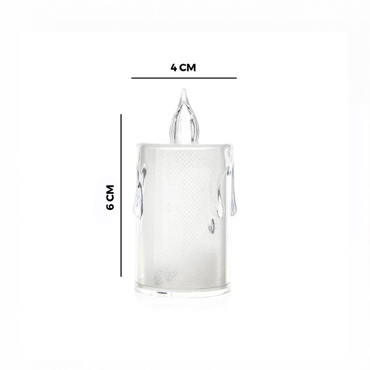 SMOKELESS CANDLE YAKUT-9458 ( ORTA BOY ) ( DAMLALI AKAN MUM MODELİ ) ( PİLLİ ) LED MUM*24X20