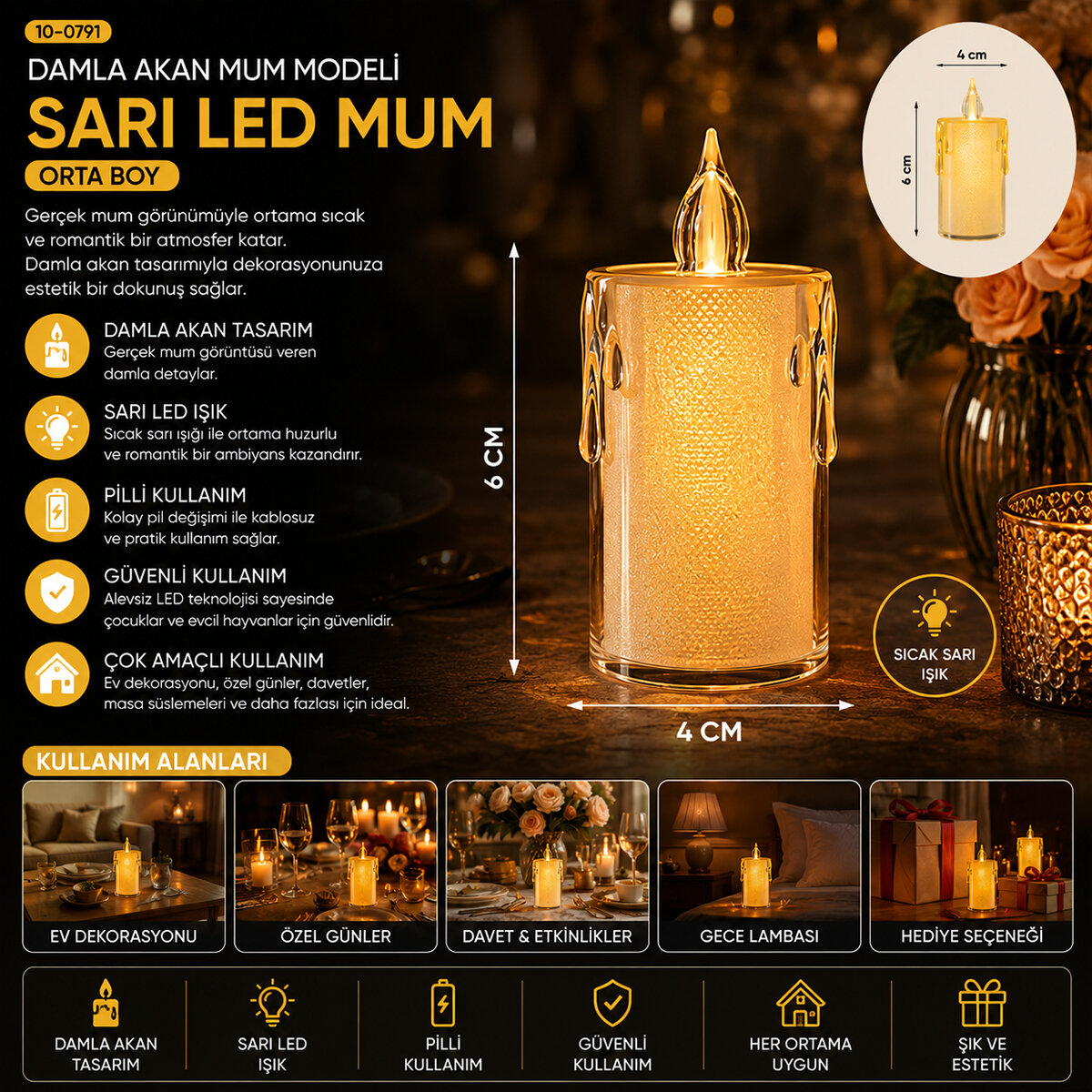 SMOKELESS CANDLE YAKUT-9458 ( ORTA BOY ) ( DAMLALI AKAN MUM MODELİ ) ( PİLLİ ) LED MUM*24X20 SMOKELESS CANDLE YAKUT-9458 ( ORTA BOY ) ( DAMLALI AKAN MUM MODELİ ) ( PİLLİ ) LED MUM*24X20