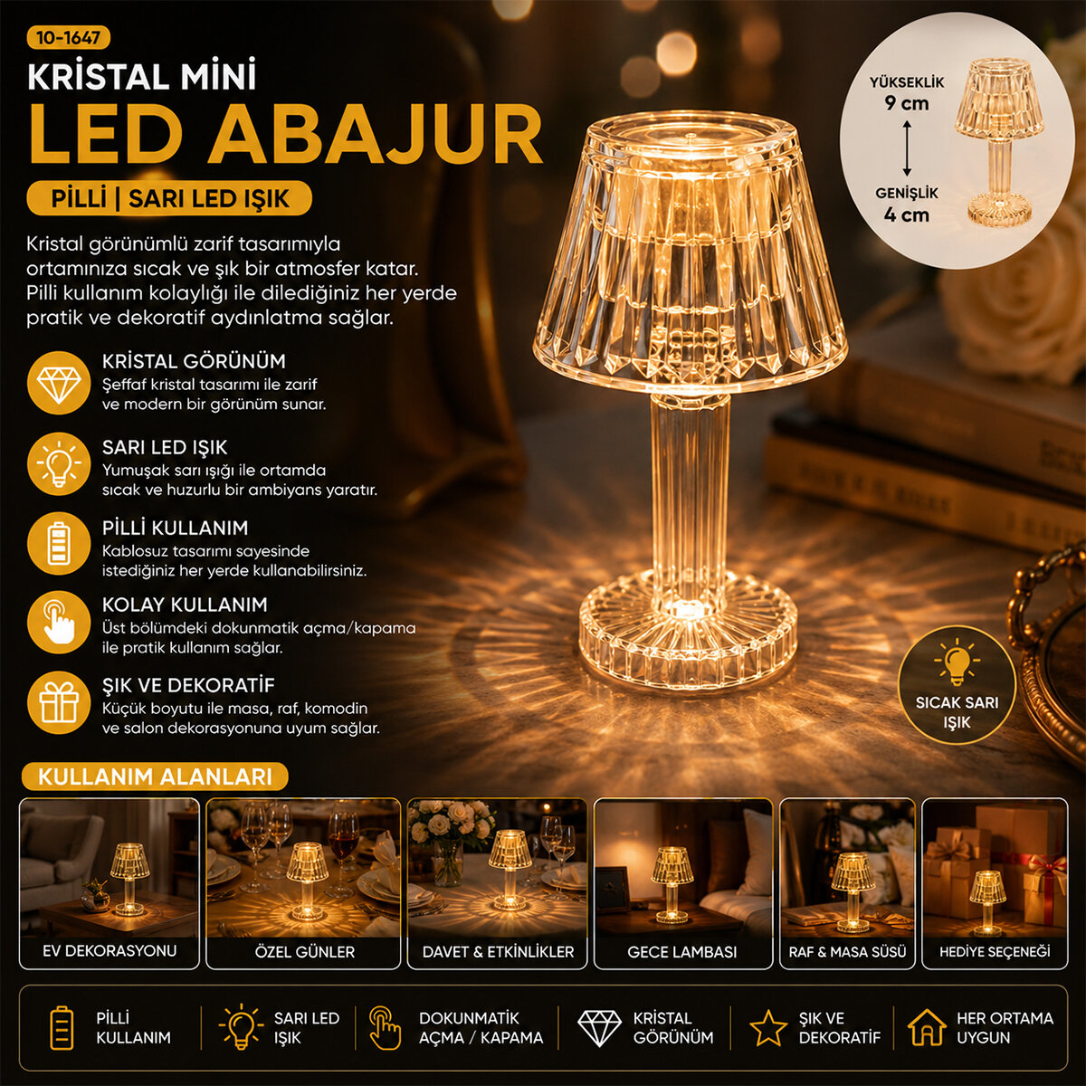 YAKUT-9878 KRİSTAL DAMLALI MUMLUK & MASA LAMBA ABAJUR MİNİ PİLLİ*24X20 YAKUT-9878 KRİSTAL DAMLALI MUMLUK & MASA LAMBA ABAJUR MİNİ PİLLİ*24X20