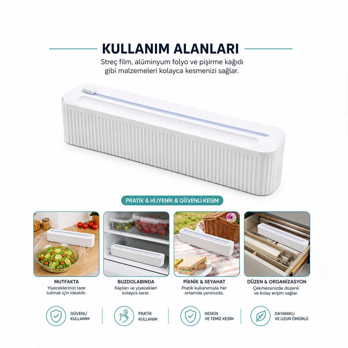 İBİCO İ22-435 ( PLASTİK ) FOLYO & STREÇLİK FİLM KESİCİ ( 35CM ) ( PRATİK KESME APARATLI ) ( MANYETİK SABİTLEME )*60