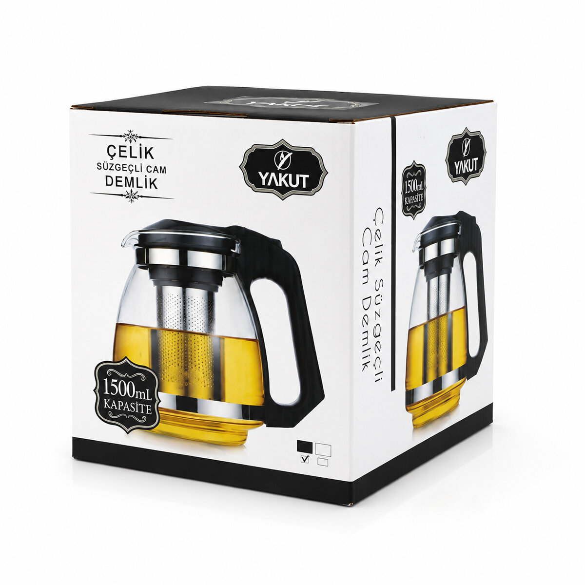 YAKUT-7488 ( 1500ML ) ( CAM ) DEMLİK ( ÇELİK SÜZGEÇ & PLASTİK KAPAK-KULP )*36 YAKUT-7488 ( 1500ML ) ( CAM ) DEMLİK ( ÇELİK SÜZGEÇ & PLASTİK KAPAK-KULP )*36