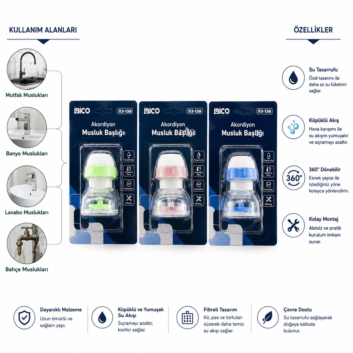 İBİCO İ13-138 MUSLUK UCU FİLTRESİ ( AKORDİYON & PERVANELİ ) ( 360° ) ( 16-19MM TÜM MUSLUKLARA UYUM ) ( KİREÇLENME YAPMAZ )*12X25 İBİCO İ13-138 MUSLUK UCU FİLTRESİ ( AKORDİYON & PERVANELİ ) ( 360° ) ( 16-19MM TÜM MUSLUKLARA UYUM ) ( KİREÇLENME YAPMAZ )*12X25