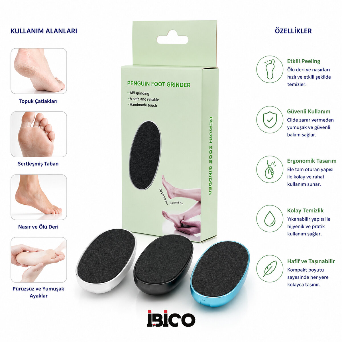 İBİCO İ15-077 PENGUIN FOOT GRINDER AYAK & TOPUK TÖRPÜ RENKLİ*400 İBİCO İ15-077 PENGUIN FOOT GRINDER AYAK & TOPUK TÖRPÜ RENKLİ*400