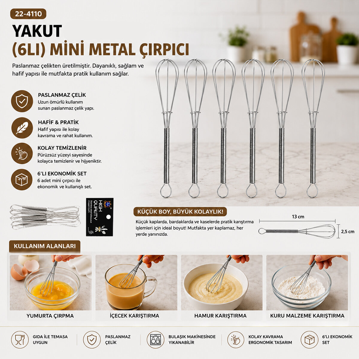 HIGH QUALITY YAKUT-10712 ( 6PCS ) ( MİNİ=13CM ) ( METAL ) ÇIRPICI*200 HIGH QUALITY YAKUT-10712 ( 6PCS ) ( MİNİ=13CM ) ( METAL ) ÇIRPICI*200
