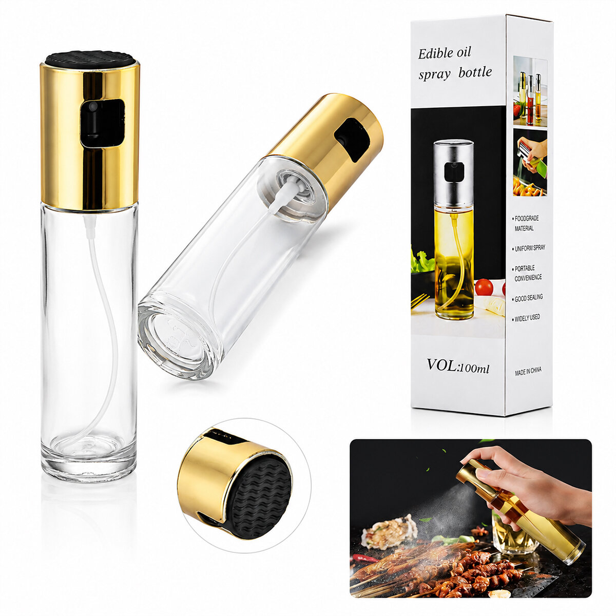 İBİCO İ22-413 ( 100 ML ) ( SPREY ) ( CAM ) YAĞDANLIK ( KROM & RENKLİ SPREY KAFA & İNCE UZUN ŞİŞE )*100