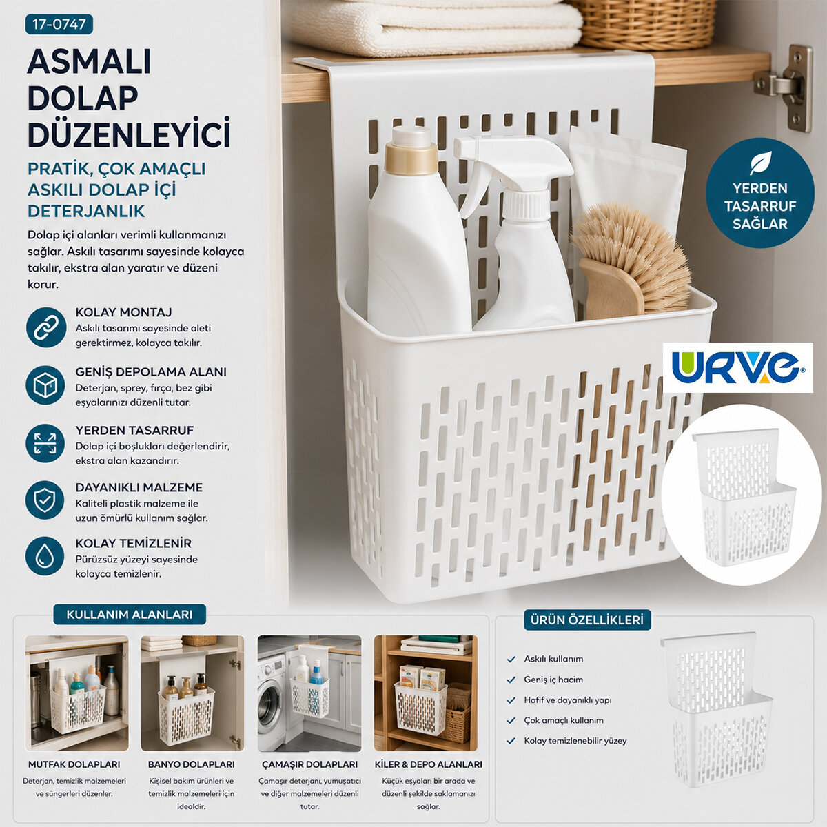 URVE UR-3585 ASMALI DOLAP DÜZENLEYİCİ ( 255X110X325MM )*48=K URVE UR-3585 ASMALI DOLAP DÜZENLEYİCİ ( 255X110X325MM )*48=K