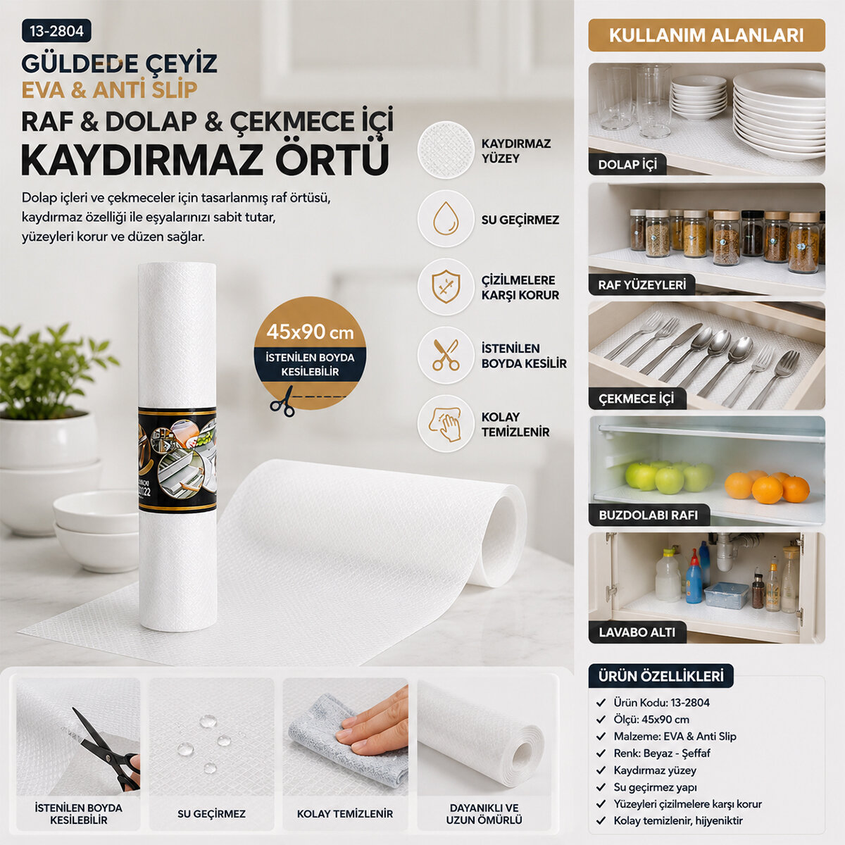 GÜLDEDE ÇEYİZ ( 45X90CM ) ( EVA & ANTİ SLİP ) RAF & DOLAP & ÇEKMECE İÇİ KAYDIRMAZ*12X12 GÜLDEDE ÇEYİZ ( 45X90CM ) ( EVA & ANTİ SLİP ) RAF & DOLAP & ÇEKMECE İÇİ KAYDIRMAZ*12X12