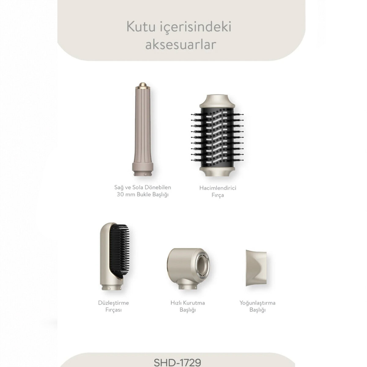 SİNBO SHD-1729 (ROSE GOLD) AİR BRUSH (5İN1=BUKLE-HACİMLE-DÜZLEŞTİR-2-FIRÇA) SAÇ KURUTMA & ŞEKİL MAKİNESİ (1300W)(3-KDM.HIZ & ℃)*4 SİNBO SHD-1729 (ROSE GOLD) AİR BRUSH (5İN1=BUKLE-HACİMLE-DÜZLEŞTİR-2-FIRÇA) SAÇ KURUTMA & ŞEKİL MAKİNESİ (1300W)(3-KDM.HIZ & ℃)*4