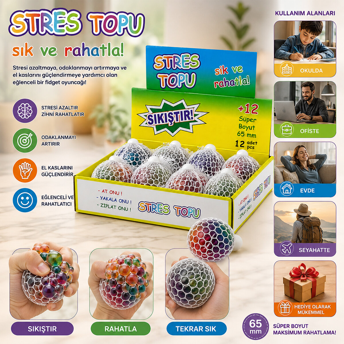 SQUISHY MESH BALL KOD-3039 ( FİLELİ ) ( BEYİN ) STRES TOPU ( SIKIŞTIRMALI SULU TOPLAR ) ( 65MM )*12X20 SQUISHY MESH BALL KOD-3039 ( FİLELİ ) ( BEYİN ) STRES TOPU ( SIKIŞTIRMALI SULU TOPLAR ) ( 65MM )*12X20