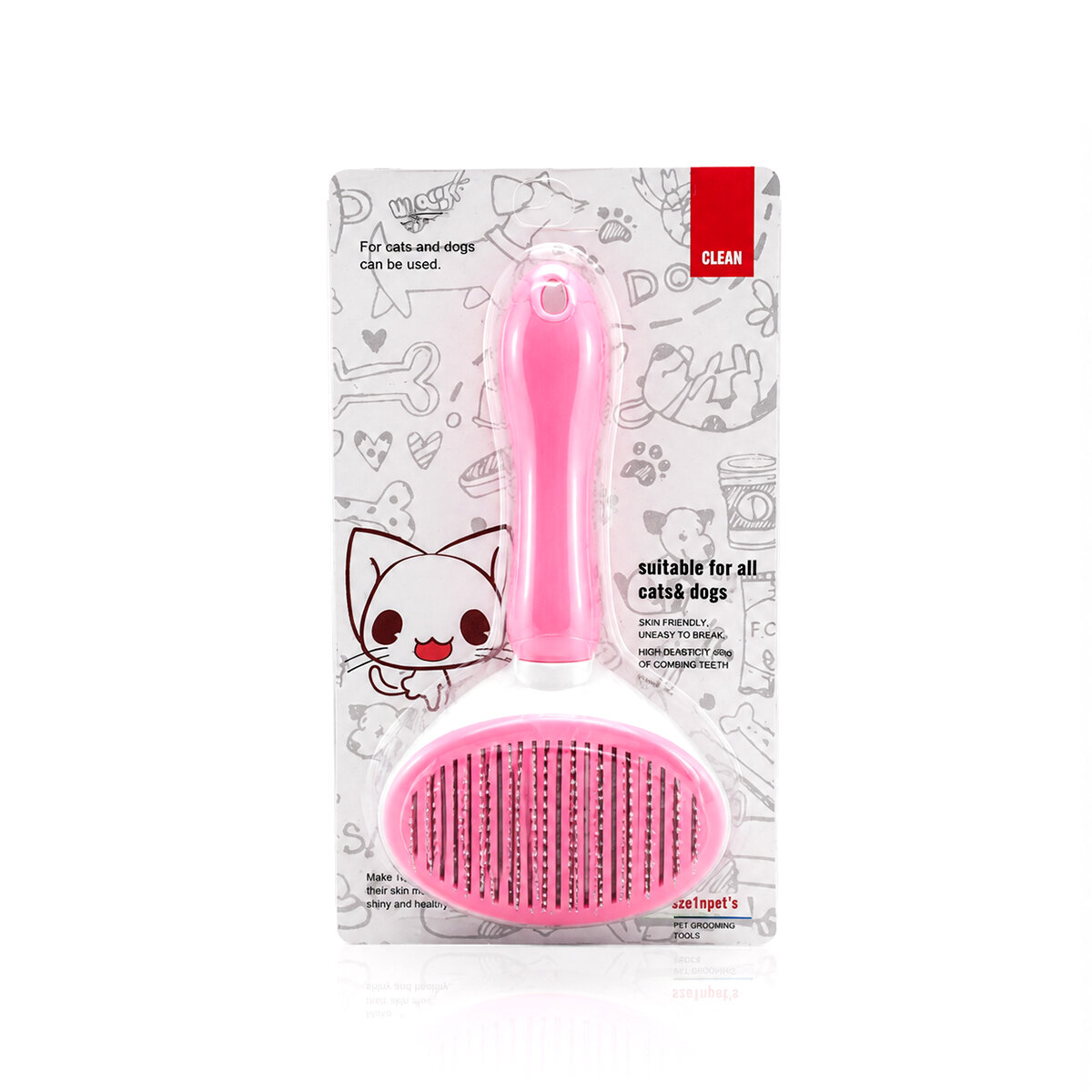 MUJGAN MJGN-192 ( PRATİK PET TÜY FIRÇASI ) ( KEDİ - KÖPEK TARAK & TEMİZLİK FIRÇASI ) (BAS TUŞA=TARAK TEMİZLE) (PET SHOP)*100