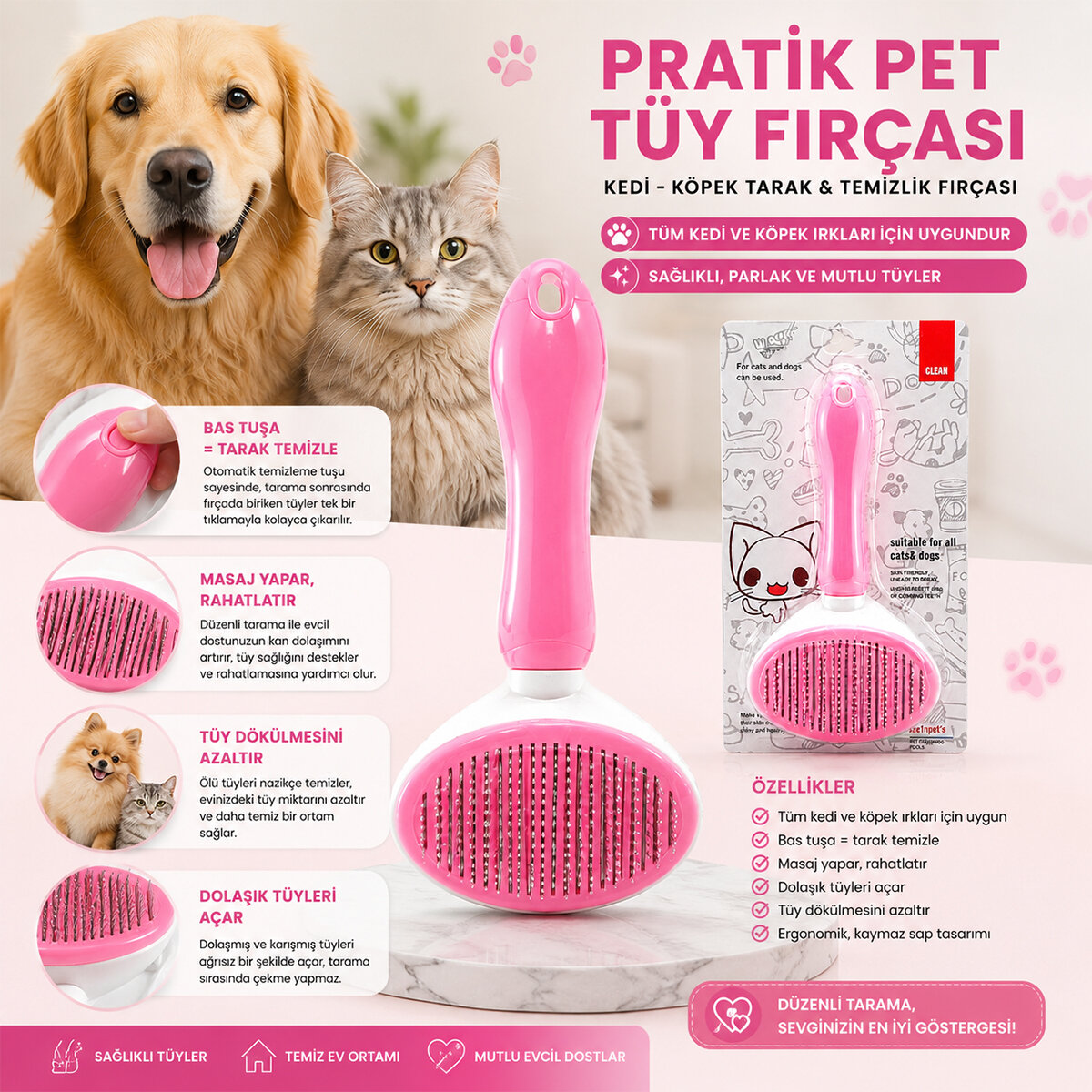 MUJGAN MJGN-192 ( PRATİK PET TÜY FIRÇASI ) ( KEDİ - KÖPEK TARAK & TEMİZLİK FIRÇASI ) (BAS TUŞA=TARAK TEMİZLE) (PET SHOP)*100 MUJGAN MJGN-192 ( PRATİK PET TÜY FIRÇASI ) ( KEDİ - KÖPEK TARAK & TEMİZLİK FIRÇASI ) (BAS TUŞA=TARAK TEMİZLE) (PET SHOP)*100
