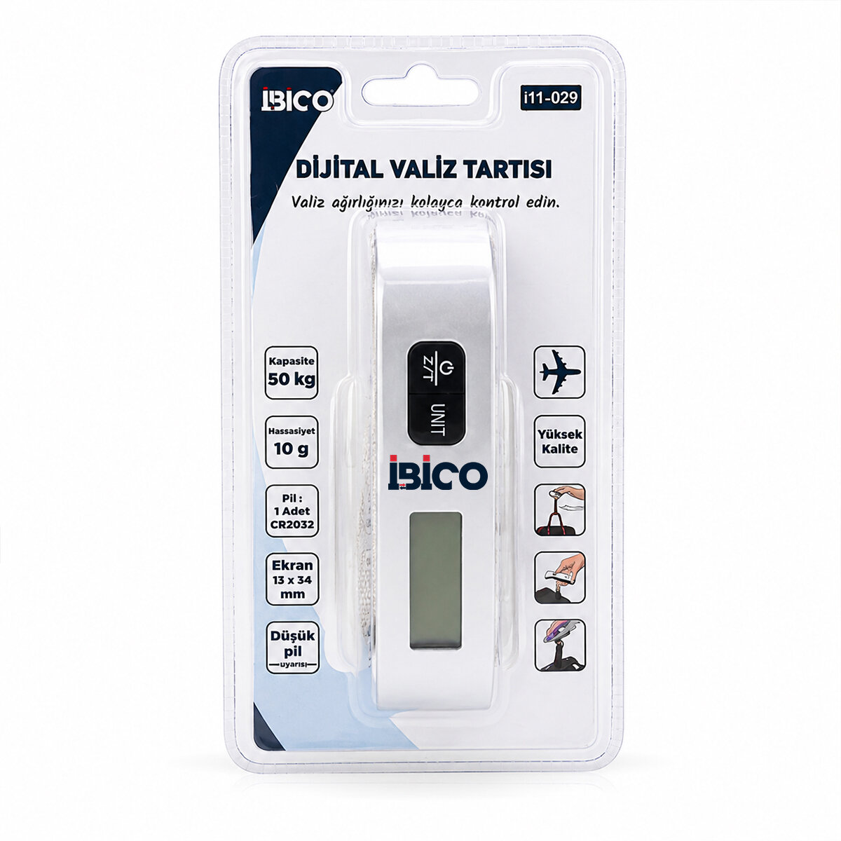 İBİCO İ11-029 ( VALİZ MODEL ) DİJİTAL VALİZ TERAZİ TARTI KANTAR ( PİLLİ ) ( MAX=50KG ) ( HASASSİYET = 10GR )*100 İBİCO İ11-029 ( VALİZ MODEL ) DİJİTAL VALİZ TERAZİ TARTI KANTAR ( PİLLİ ) ( MAX=50KG ) ( HASASSİYET = 10GR )*100
