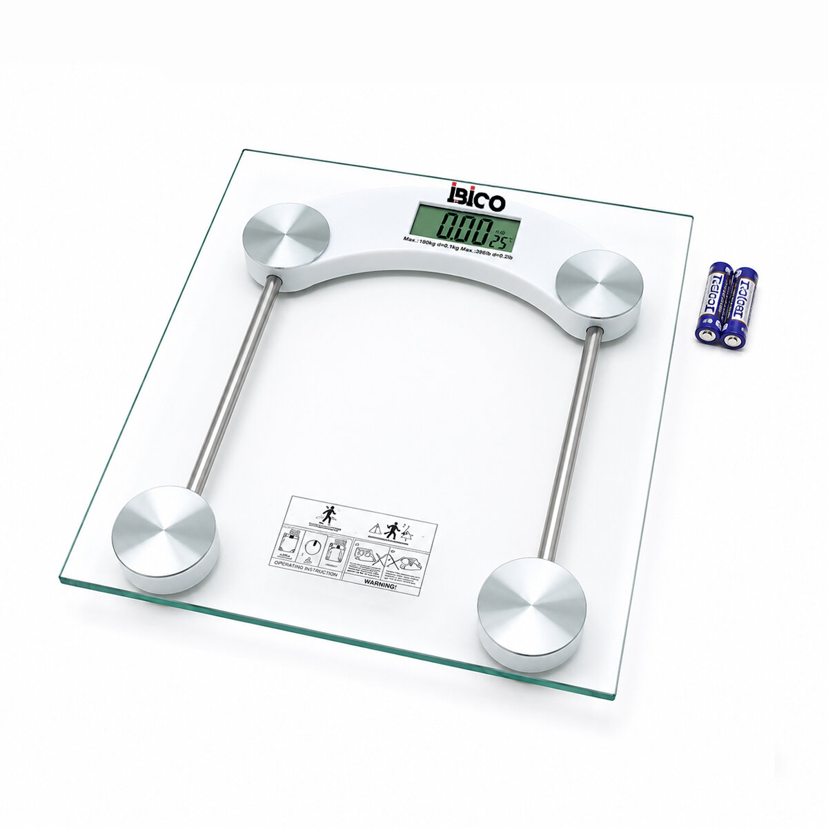 İBİCO İ11-025 ( DİJİTAL & PİLLİ ) ( KARE ) CAM BANYO BASKÜL TERAZİ TARTI ( LCD EKRAN ) ( 180KG/0.1G ) ( 30X30CM )*10 İBİCO İ11-025 ( DİJİTAL & PİLLİ ) ( KARE ) CAM BANYO BASKÜL TERAZİ TARTI ( LCD EKRAN ) ( 180KG/0.1G ) ( 30X30CM )*10