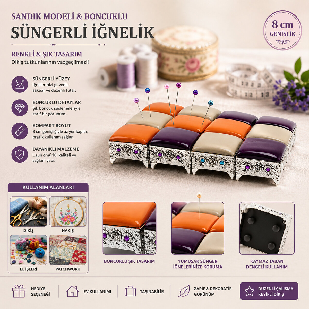 KRT-1048 ( SANDIK MODELİ & BONCUKLU ) RENKLİ SÜNGERLİ İĞNELİK*12X1 KRT-1048 ( SANDIK MODELİ & BONCUKLU ) RENKLİ SÜNGERLİ İĞNELİK*12X1