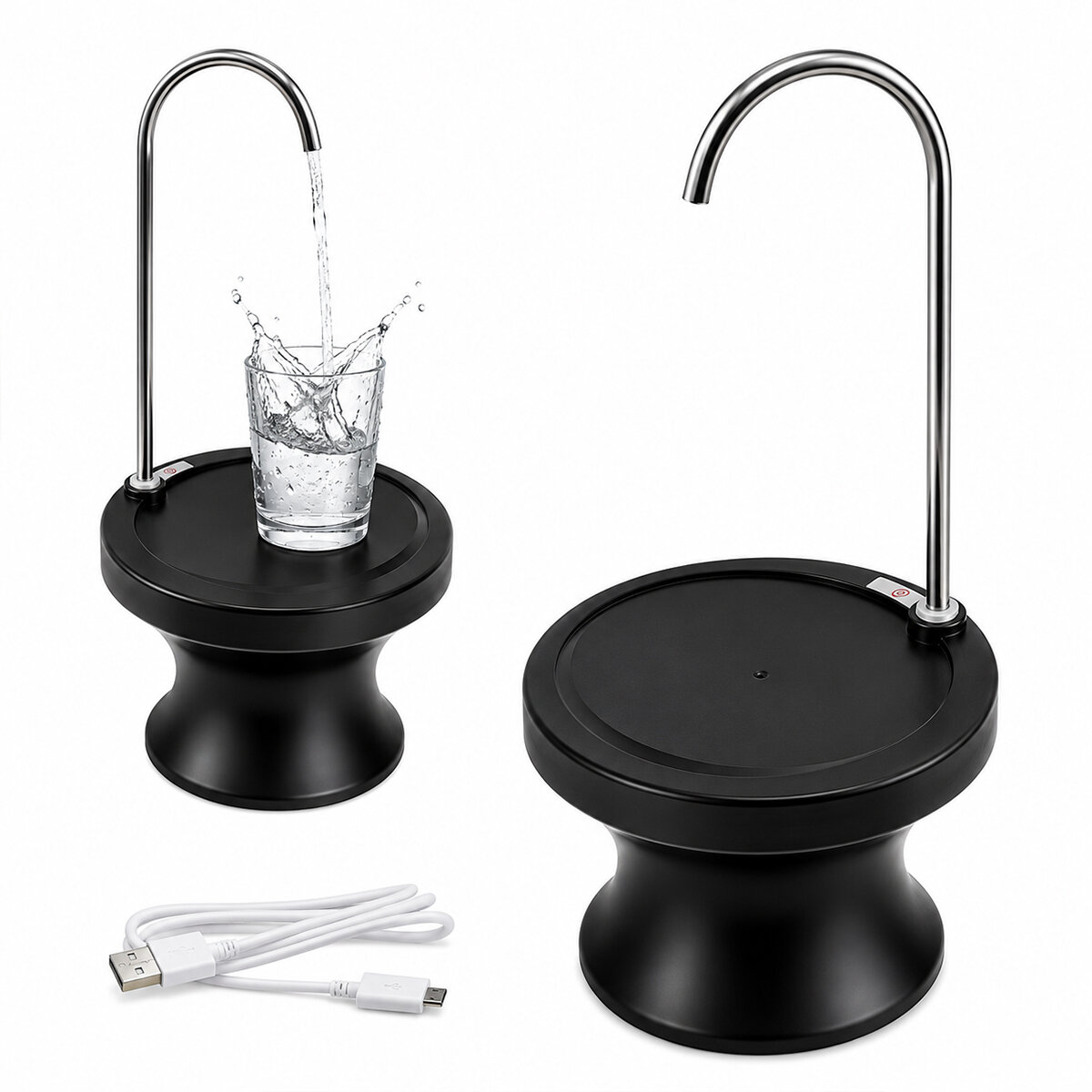 NEROX NRX-4337 ( USB ŞARJLI & OTOMATİK ) DAMACANA SU POMPASI  & STAND ( 360° BAŞLIK )*12
