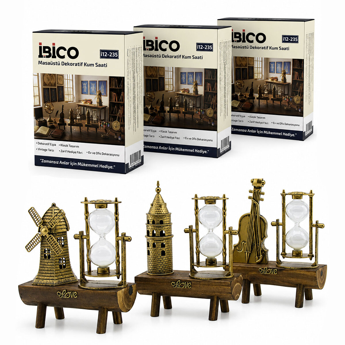 İBİCO İ12-235 ( BÜYÜK ) MASAÜSTÜ DEKORATİF KUM SAATİ PLASTİK ( AHŞAP STAND ) SÜS EŞYASI*48 İBİCO İ12-235 ( BÜYÜK ) MASAÜSTÜ DEKORATİF KUM SAATİ PLASTİK ( AHŞAP STAND ) SÜS EŞYASI*48