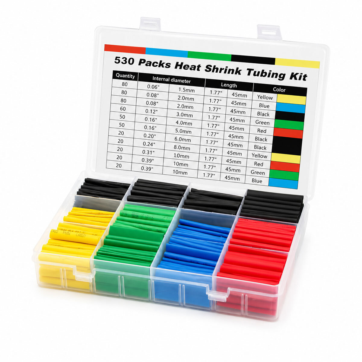 İBİCO İ13-116 ( 530PCS ) MAKARON KABLO TAMİR SETİ ( ISIYLA BÜZÜŞMELİ DARALAN HORTUM )*96 İBİCO İ13-116 ( 530PCS ) MAKARON KABLO TAMİR SETİ ( ISIYLA BÜZÜŞMELİ DARALAN HORTUM )*96