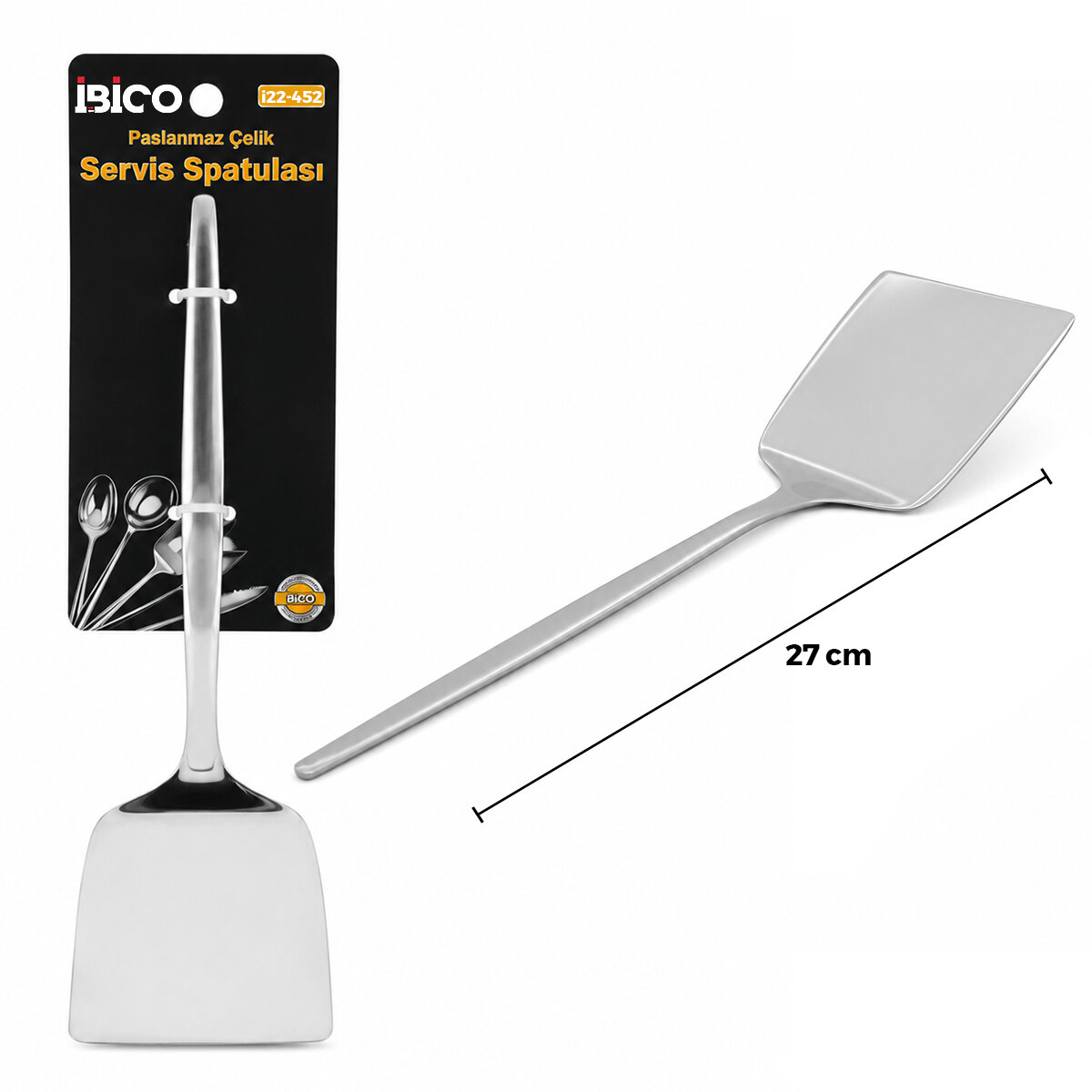 İBİCO İ22-452 ( 27CM ) ( KROM ) ( METAL ) ( SERVİS SPATULA )*12X10