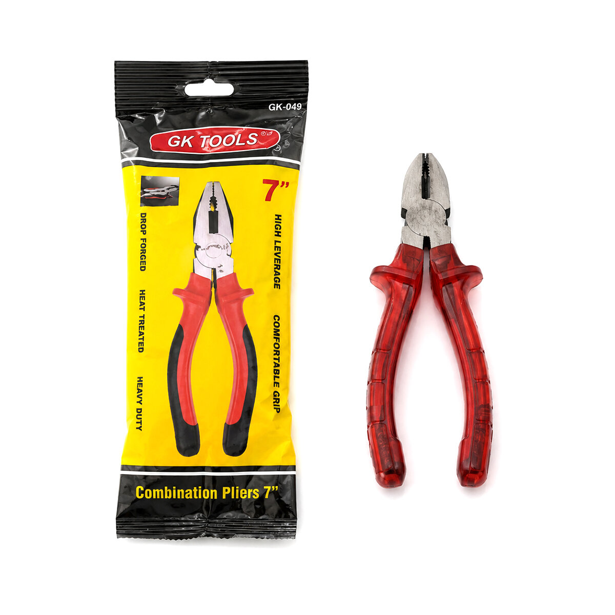 GK TOOLS ( KIRMIZI & ŞEFFAF ) ( 7'' ) ( SAPLI ) YAN KESKİ ( 180MM )*6X20
