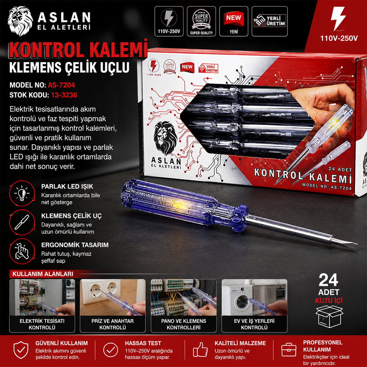 ASLAN AS-7204 ( DÜZ ) KONTROL KALEMİ KLEMENS ÇELİK UÇLU*24X20 ASLAN AS-7204 ( DÜZ ) KONTROL KALEMİ KLEMENS ÇELİK UÇLU*24X20