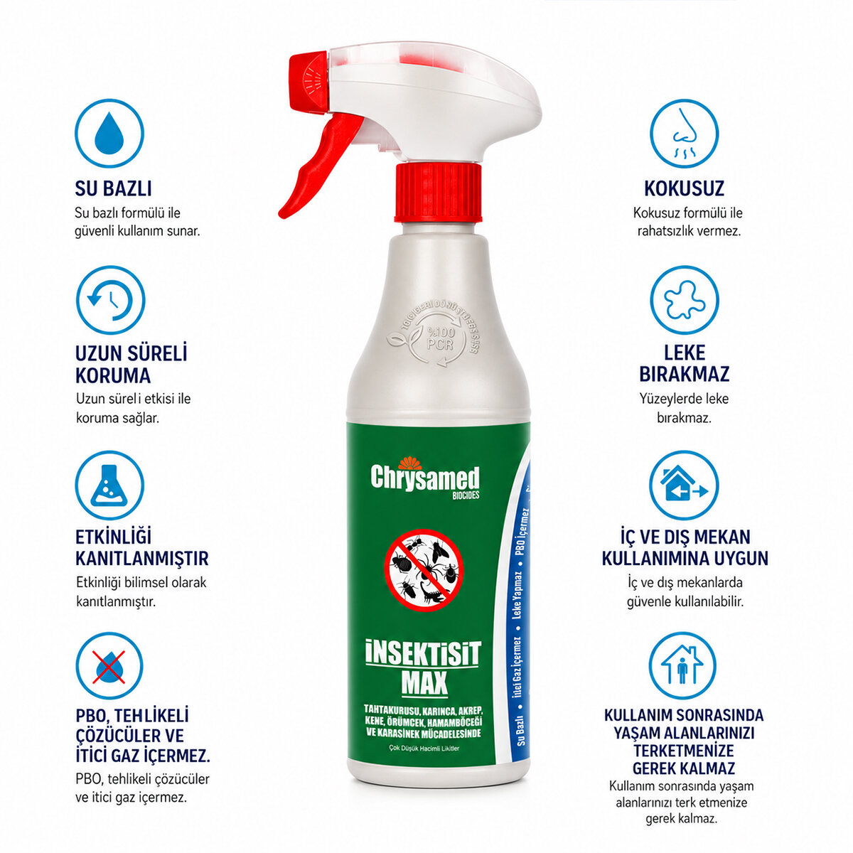 CHRYSAMED ( İNSEKTİSİT MAX ) SIVI BÖCEK İLAÇ SPREY 500ML ( HAMAMBÖCEK & KENE & AKREP & KARINCA & TAHTA KURUSU )*24 CHRYSAMED ( İNSEKTİSİT MAX ) SIVI BÖCEK İLAÇ SPREY 500ML ( HAMAMBÖCEK & KENE & AKREP & KARINCA & TAHTA KURUSU )*24