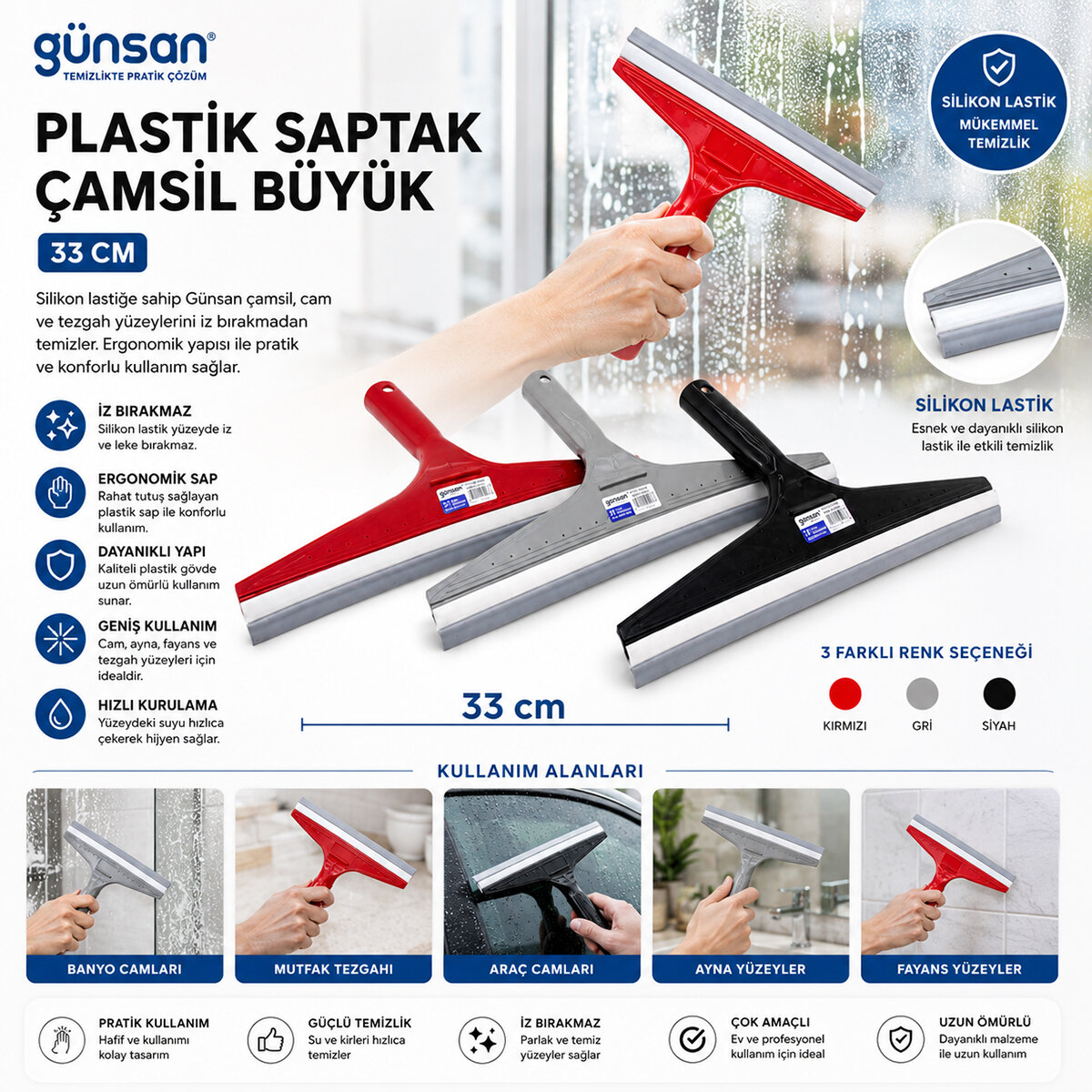 GÜNSAN ( -026 007 ) ( 33CM ) ( BÜYÜK ) CAMSİL & ÇEKPAS*50 GÜNSAN ( -026 007 ) ( 33CM ) ( BÜYÜK ) CAMSİL & ÇEKPAS*50