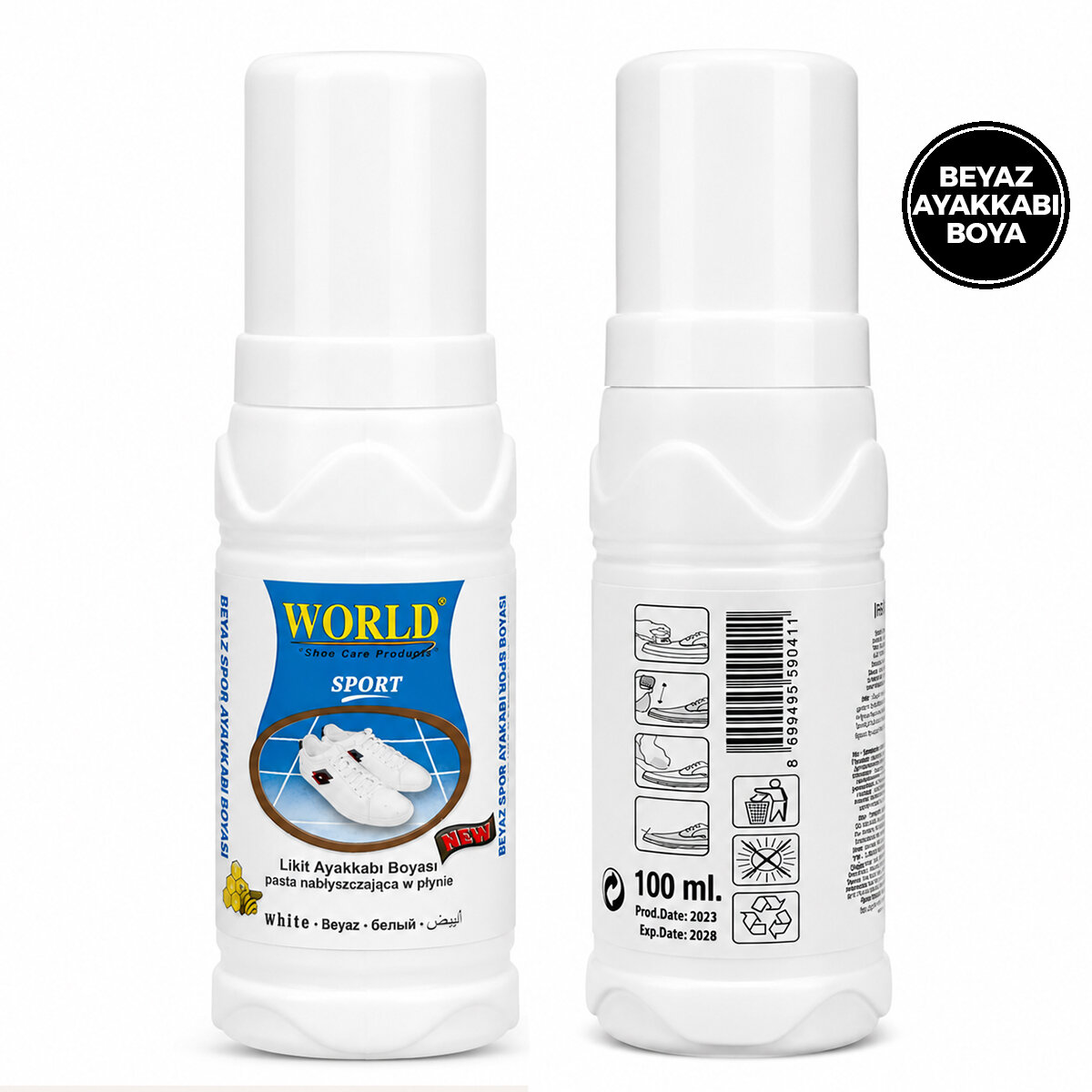 WORLD SPORT ( LİKİT ) ( BEYAZ ) AYAKKABI BOYASI 100ML*12X8 WORLD SPORT ( LİKİT ) ( BEYAZ ) AYAKKABI BOYASI 100ML*12X8