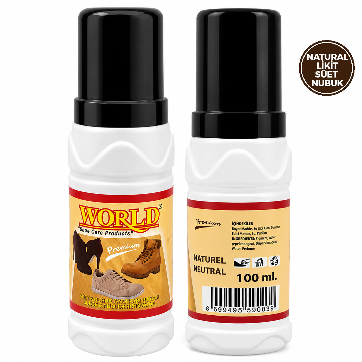 WORLD ( SÜET NUBUK ) ( LİKİT ) ( NATURAL ) AYAKKABI BOYASI 100ML*12X8 WORLD ( SÜET NUBUK ) ( LİKİT ) ( NATURAL ) AYAKKABI BOYASI 100ML*12X8