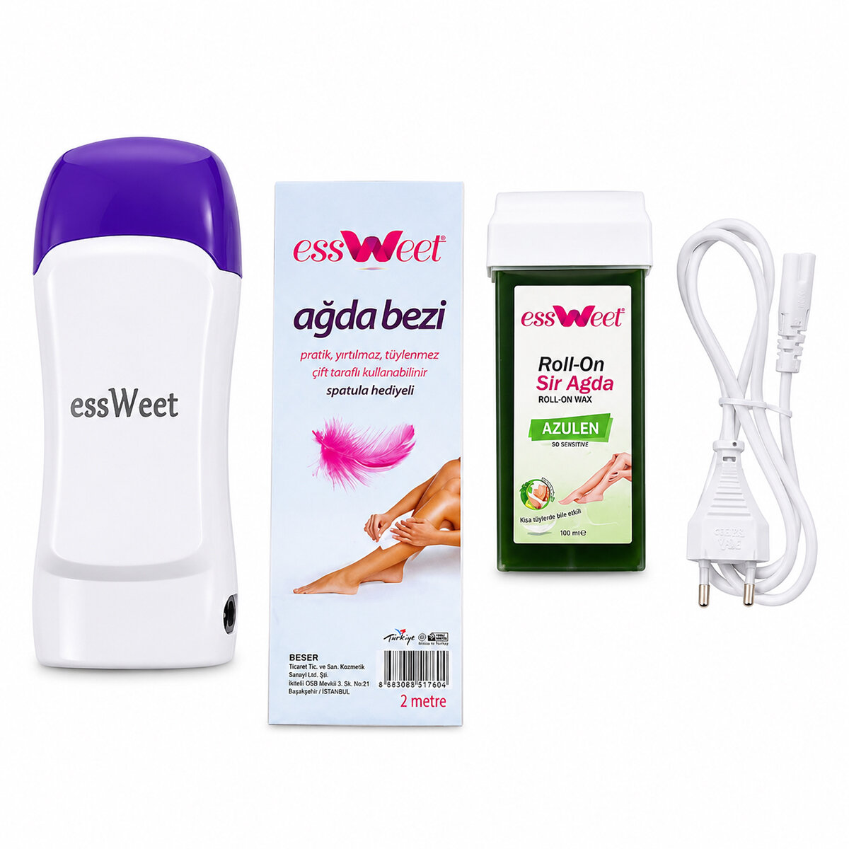 ESSWEET AĞDA SETİ ( ISITICI & ROLL-ON 100ML & AĞDA BEZİ 2MT )*16