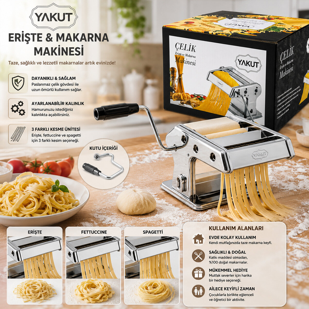 YAKUT-8683 ( KÜÇÜK & 150LİK ) ( METAL & ÇELİK ) ERİŞTE & MAKARNA MAKİNESİ*6 YAKUT-8683 ( KÜÇÜK & 150LİK ) ( METAL & ÇELİK ) ERİŞTE & MAKARNA MAKİNESİ*6