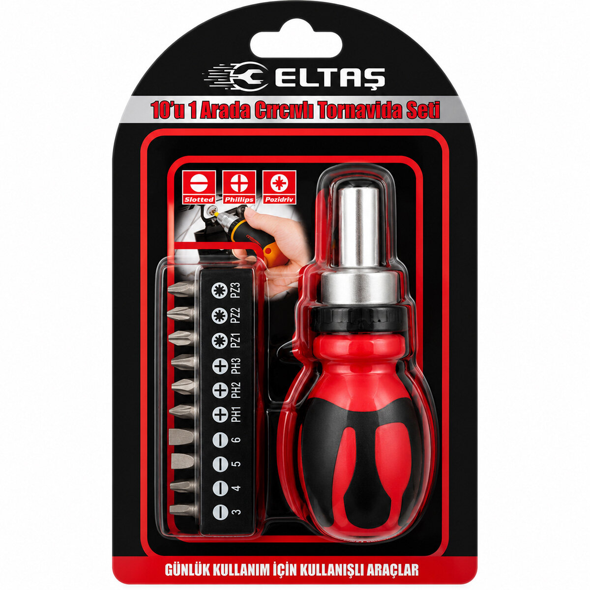 ELTAŞ LRD-177 ( 10IN1 ) ( SİLİKON SAP & CR-V ) CIRCIRLI TORNAVİDA BİTS SETİ ( PH1-PH2-PH-3 & PZ1-PZ2-PZ3 ) ( MANYETİK UÇ TUTUCU )*200 ELTAŞ LRD-177 ( 10IN1 ) ( SİLİKON SAP & CR-V ) CIRCIRLI TORNAVİDA BİTS SETİ ( PH1-PH2-PH-3 & PZ1-PZ2-PZ3 ) ( MANYETİK UÇ TUTUCU )*200