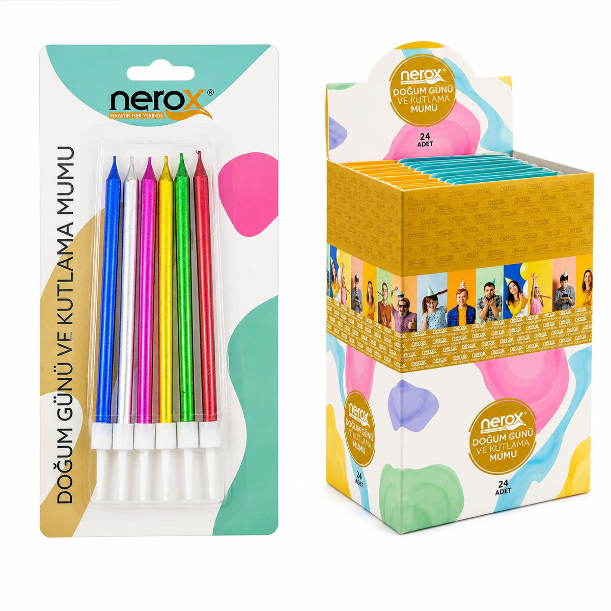 NEROX NRX-3016 ( 6PCS ) ( RENKLİ ) ( SÜS ) DOĞUM GÜNÜ MUMU ( BEYAZ PLASTİK TUTACAK )*24X20 NEROX NRX-3016 ( 6PCS ) ( RENKLİ ) ( SÜS ) DOĞUM GÜNÜ MUMU ( BEYAZ PLASTİK TUTACAK )*24X20