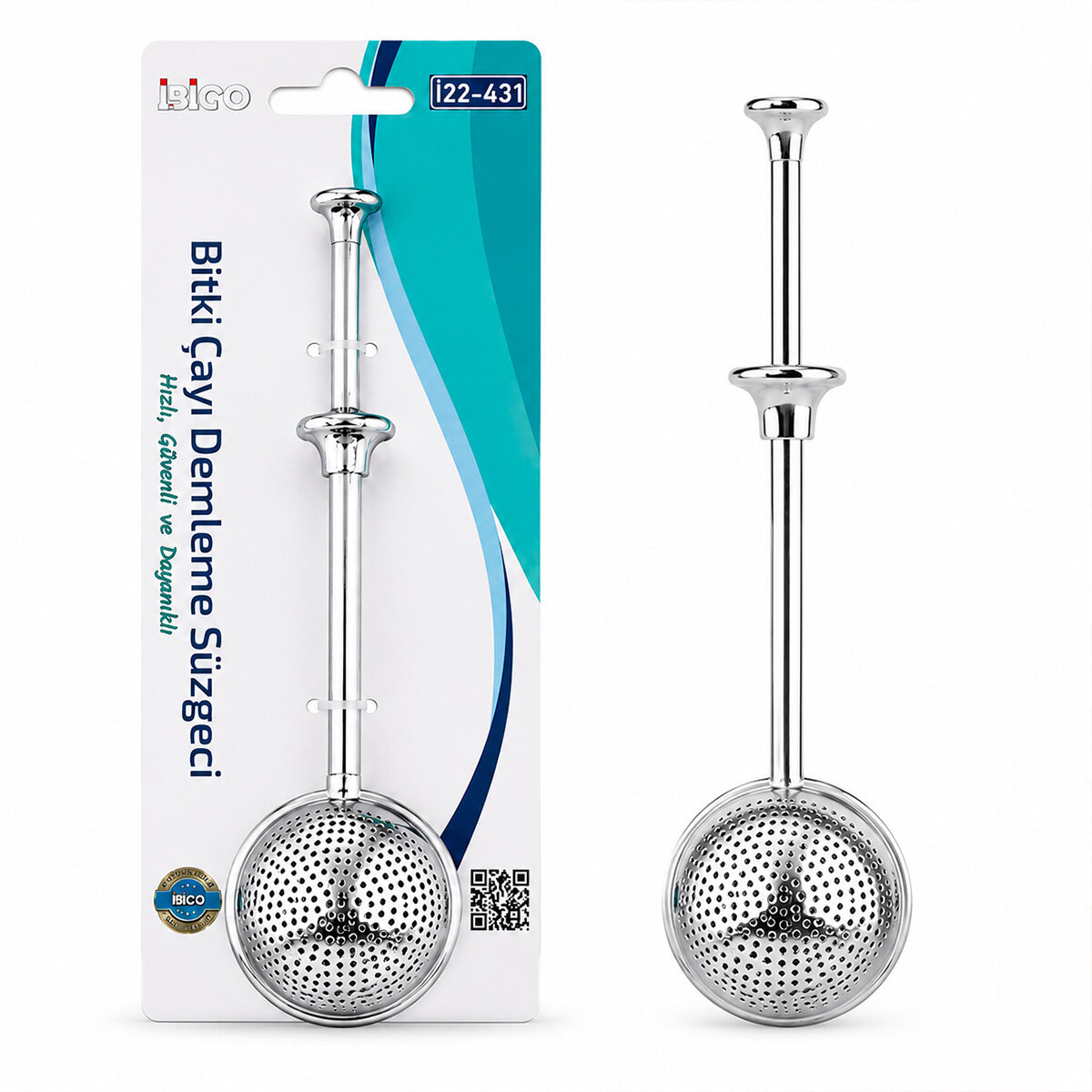 İBİCO İ22-431 ( SAPLI & TOP HAZNELİ ) BİTKİ ÇAY DEMLEME SÜZGEÇ ( PASLANMAZ ÇELİK ) ( ÇAP : 5CM )*12X24 İBİCO İ22-431 ( SAPLI & TOP HAZNELİ ) BİTKİ ÇAY DEMLEME SÜZGEÇ ( PASLANMAZ ÇELİK ) ( ÇAP : 5CM )*12X24