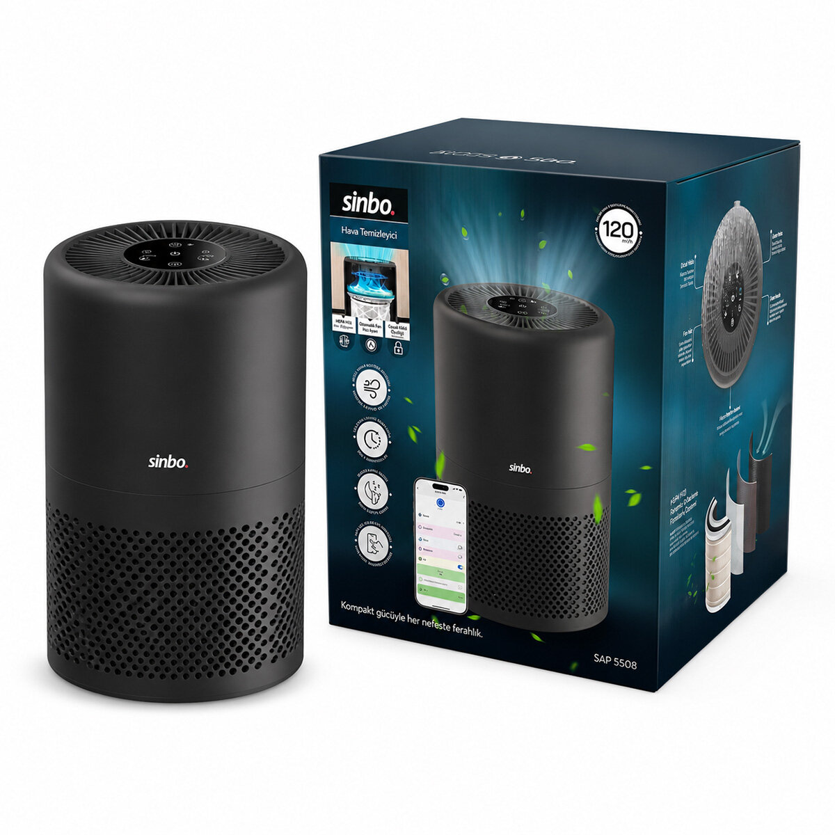 SİNBO SAP-5508 HAVA TEMİZLEME CİHAZI ( ANTRASİT GRİ ) ( 3 KADEME FİLTRELEME ) ( OTOMATİK FAN ) ( UV AYDINLATMA ) ( SESSİZ UYKU MOD ) ( WİFİ UZAKTAN KONTROL )*2 SİNBO SAP-5508 HAVA TEMİZLEME CİHAZI ( ANTRASİT GRİ ) ( 3 KADEME FİLTRELEME ) ( OTOMATİK FAN ) ( UV AYDINLATMA ) ( SESSİZ UYKU MOD ) ( WİFİ UZAKTAN KONTROL )*2