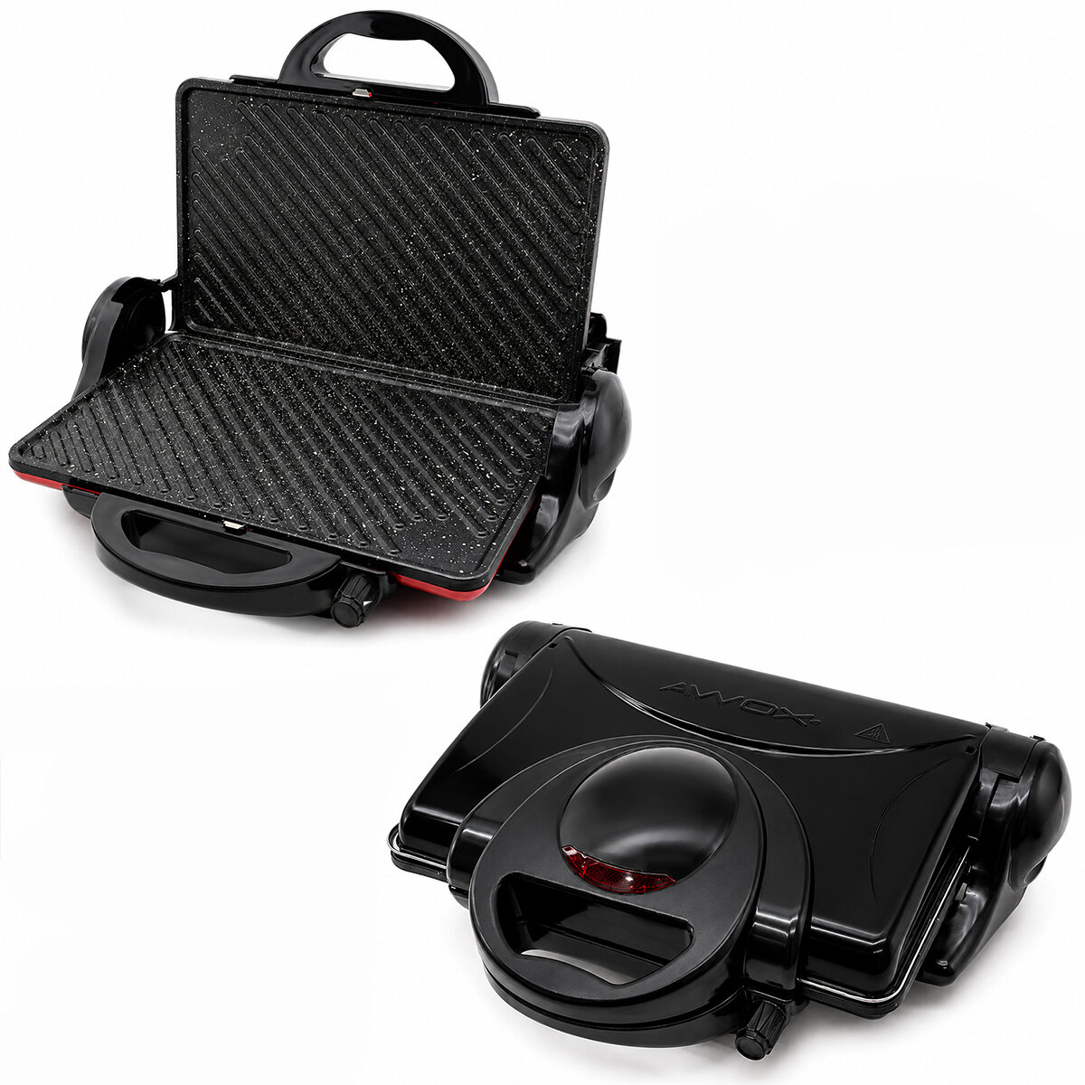 AWOX ORİON ( SİYAH ) ( 8 DİLİM ) ELEKTRİKLİ ( TEFLON TOST MAKİNESİ ) & ( 180° IZGARA ) ( 6 KADEME ISI AYARI ) ( 1800W )*4
