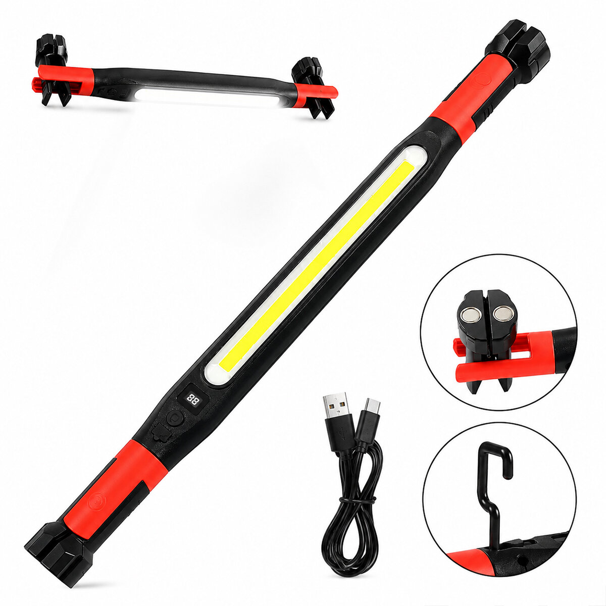 K LIGHT KL-D95 (MIKNATISLI) (TYPE-C ŞARJ & DİJİTAL GÖSTERGE) (360° DÖNEBİLEN GÖVDE & ASKI KANCA & ÇİFT RENK & 52.5CM) (EL FENER & IŞILDAK) ÇOK AMAÇLI LED ÇALIŞMA LAMBASI (4 FONKSİYON RENKLİ)*60 K LIGHT KL-D95 (MIKNATISLI) (TYPE-C ŞARJ & DİJİTAL GÖSTERGE) (360° DÖNEBİLEN GÖVDE & ASKI KANCA & ÇİFT RENK & 52.5CM) (EL FENER & IŞILDAK) ÇOK AMAÇLI LED ÇALIŞMA LAMBASI (4 FONKSİYON RENKLİ)*60