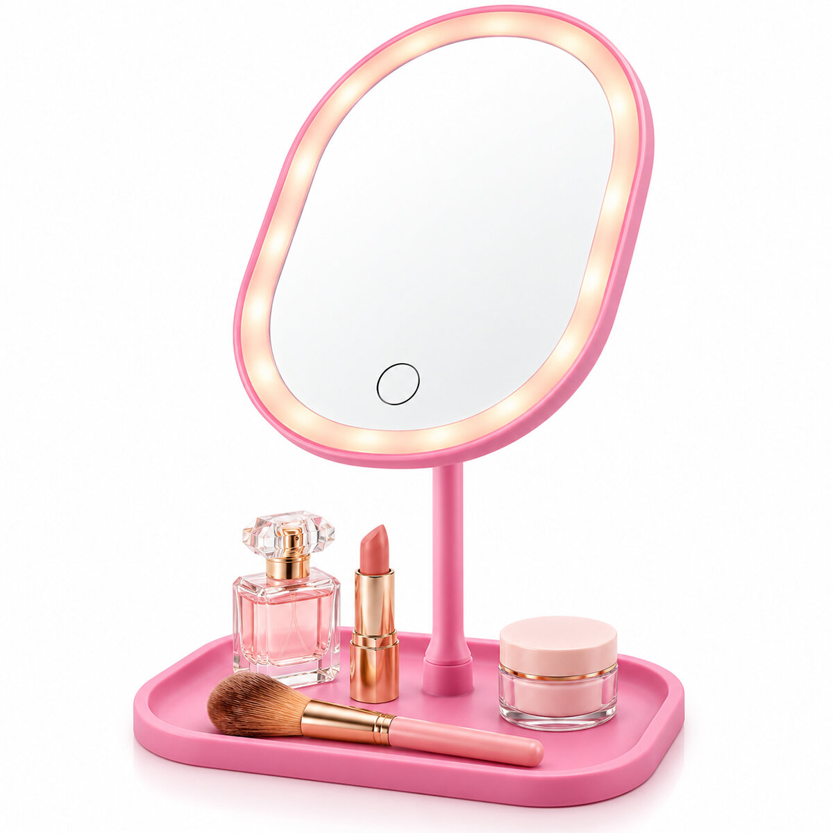 BAROTTİ DMR-9052 ( OVAL ) ( USB ŞARJLI ) ( 3 KADEME ) DOKUNMATİK LED MAKYAJ AYNASI (18.5CM&15.5CM) (360°) (RENKLİ PLS.) (TAKILIK SEPETLİ=19X14CM AYAK=18CM)*60