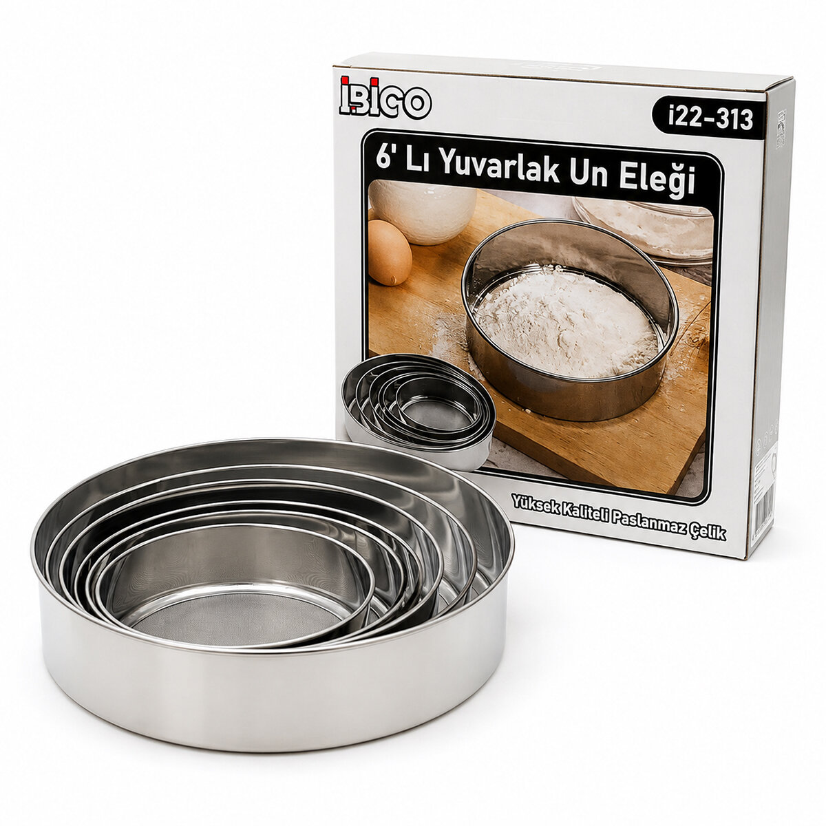 İBİCO İ22-313 RAUND STRAİNER ( 6PCS ) ( METAL ) UN ELEK SETİ ( 15-17.5-19-20.5-23.5-26.5CM )*24 İBİCO İ22-313 RAUND STRAİNER ( 6PCS ) ( METAL ) UN ELEK SETİ ( 15-17.5-19-20.5-23.5-26.5CM )*24
