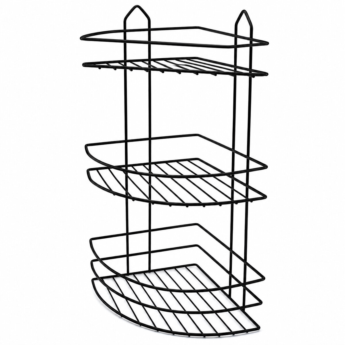 İBİCO K13-011 ( 3 KATLI & ÜÇGEN ) ( SİYAH ) ( METAL ) BANYO KÖŞELİK & DUŞKABİN RAF*12=K