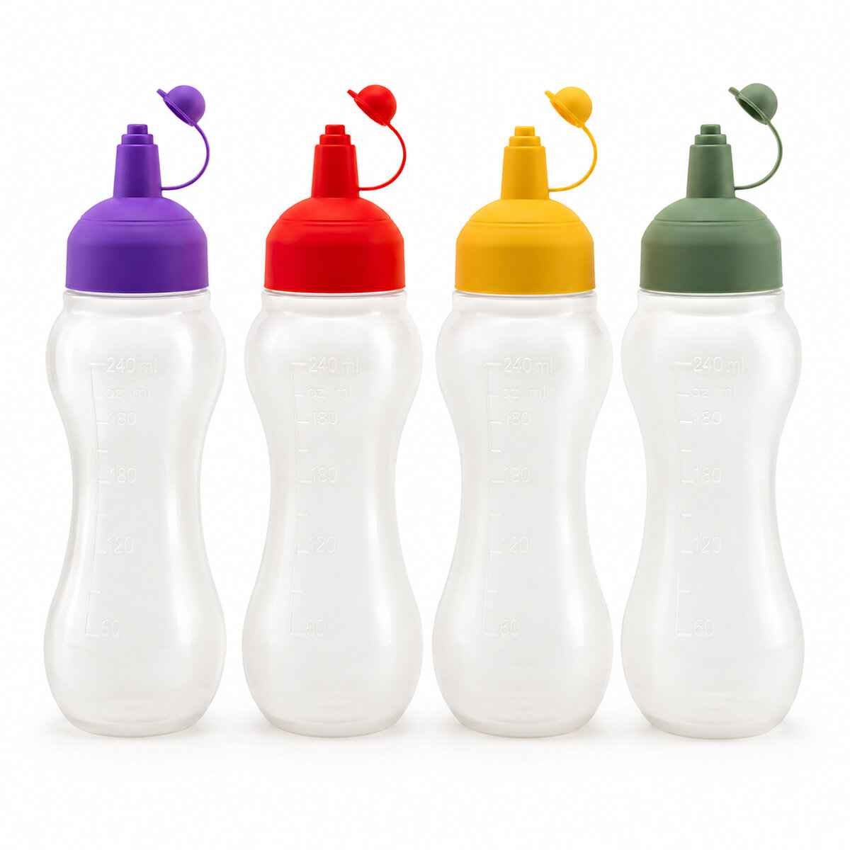 ROTTO RT-111 ( 700ML ) ( YAĞDANLIK & SOSLUK ) (ŞEFFAF & PLASTİK ŞİŞE ) (RENKLİ KAPAK) ( ÖLÇEKLİ ) ( KETÇAP & MAYONEZ )*24=K