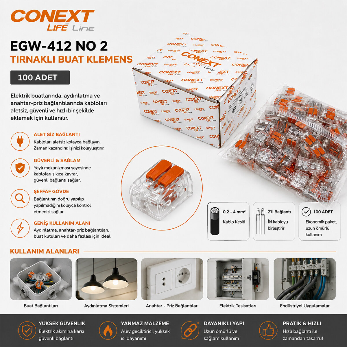 CONEXT EGW-412 ( NO 2 ) ( 0.2X4.0 KABLO GEÇMELİ ) ( MANDALLI ) ( BUAT ) KLEMENS*100X10 CONEXT EGW-412 ( NO 2 ) ( 0.2X4.0 KABLO GEÇMELİ ) ( MANDALLI ) ( BUAT ) KLEMENS*100X10