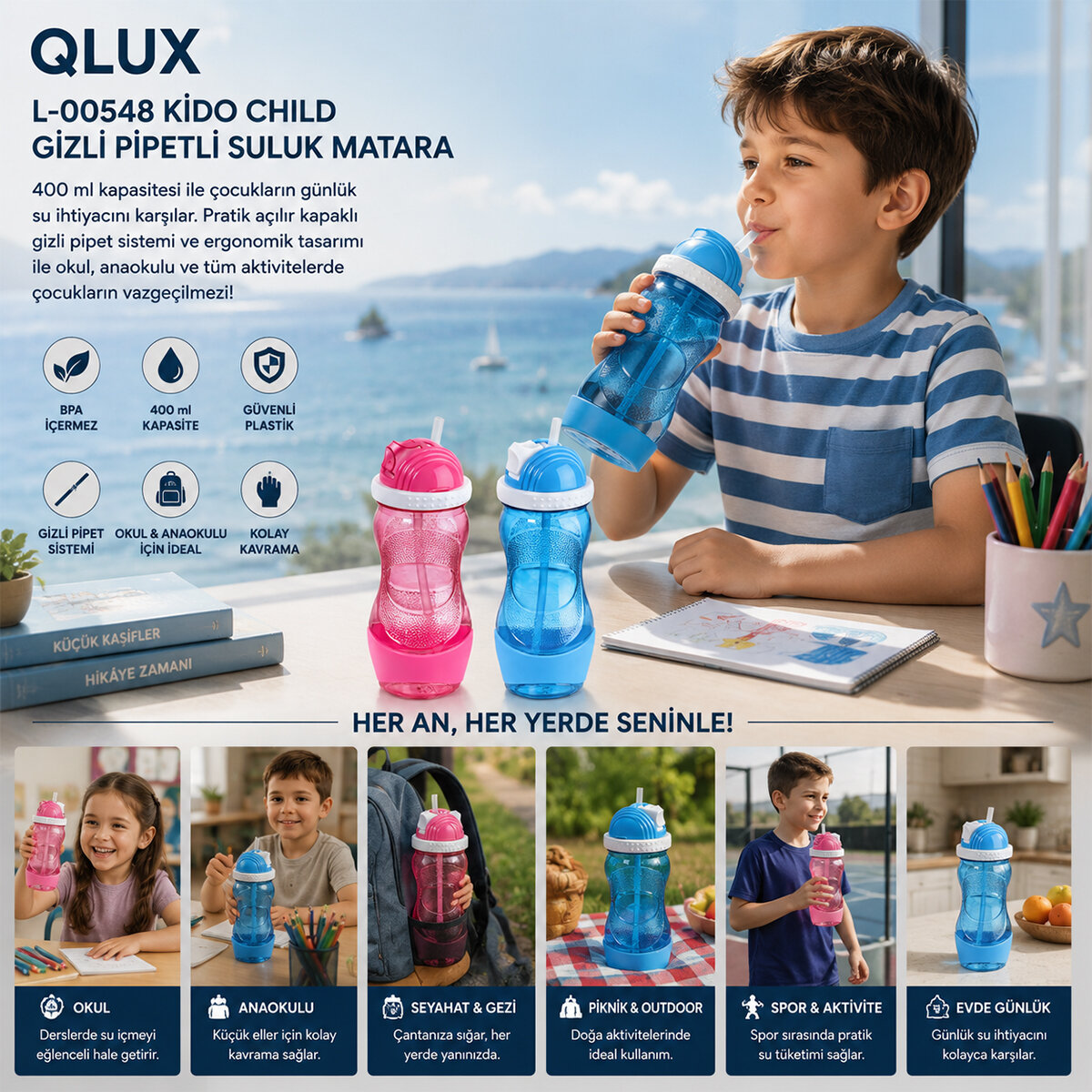QLUX L-00548 KİDO CHİLD GİZLİ PİPETLİ SULUK MATARA*24=K QLUX L-00548 KİDO CHİLD GİZLİ PİPETLİ SULUK MATARA*24=K
