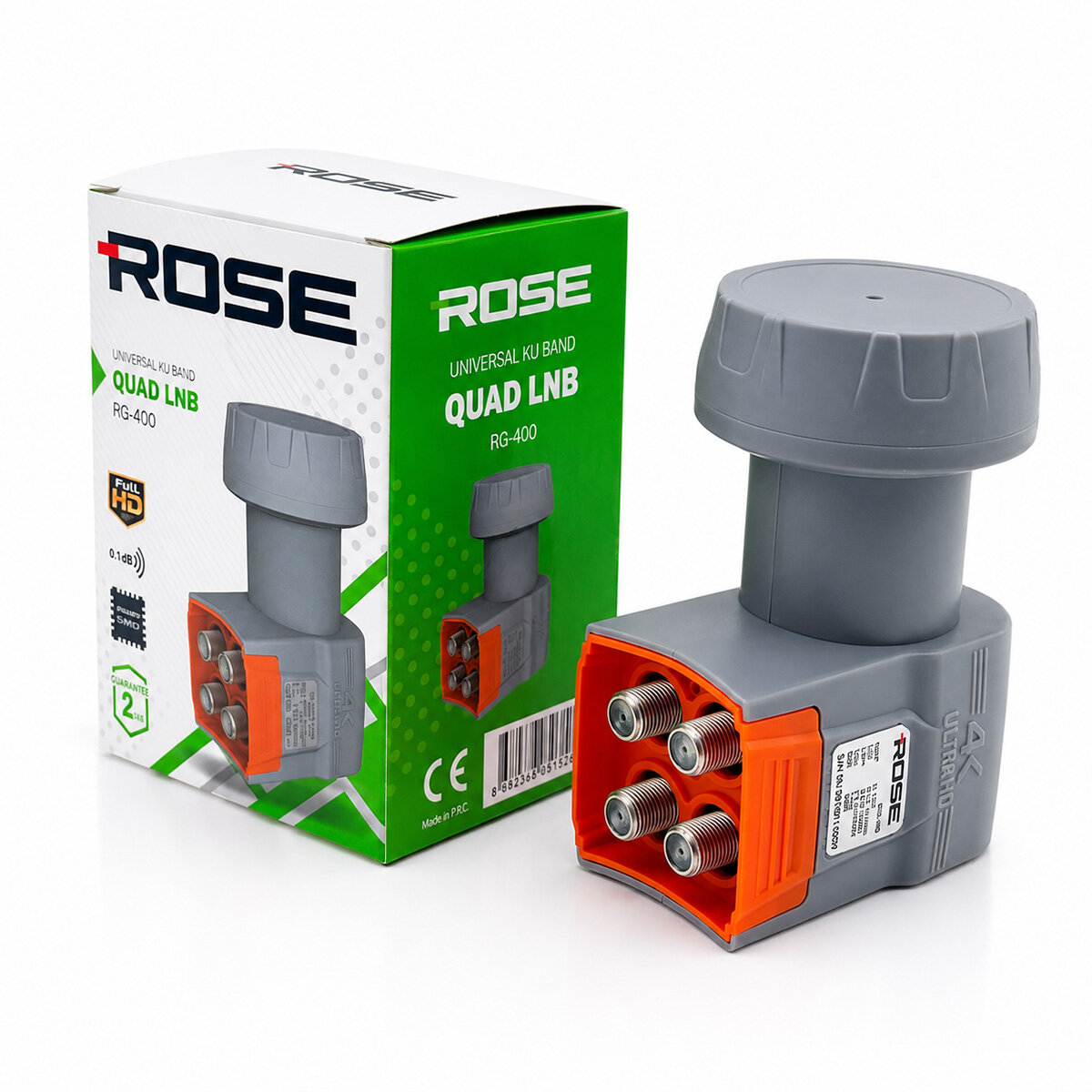 ROSE RG-400 ( 4LÜ ) UYDU ( LNB ) UNIVERSAL QUAD ( 4K ULTRA HD ) ( 0.1dB )*100 ROSE RG-400 ( 4LÜ ) UYDU ( LNB ) UNIVERSAL QUAD ( 4K ULTRA HD ) ( 0.1dB )*100