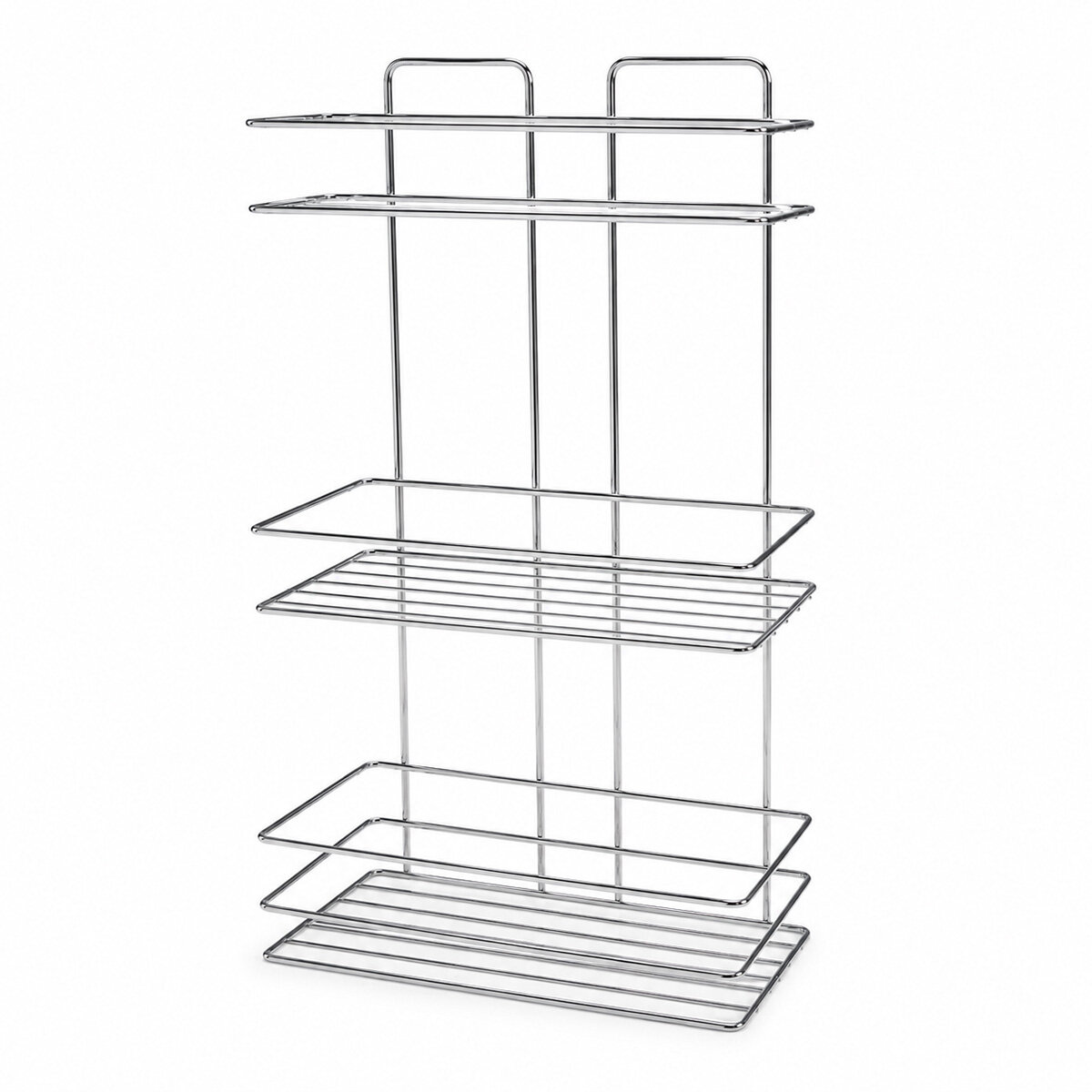 İBİCO K13-016 ( 3 KATLI & DİKDÖRTGEN ) ( KROM ) ( METAL ) BANYO KÖŞELİK & DUŞKABİN RAF & ŞAMPUANLIK*12=K